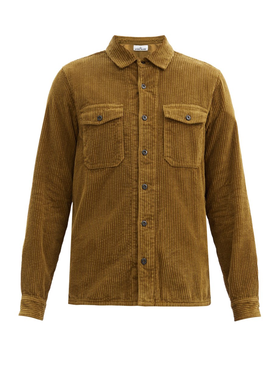 Brown Cotton-corduroy overshirt | Stone Island | MATCHESFASHION US