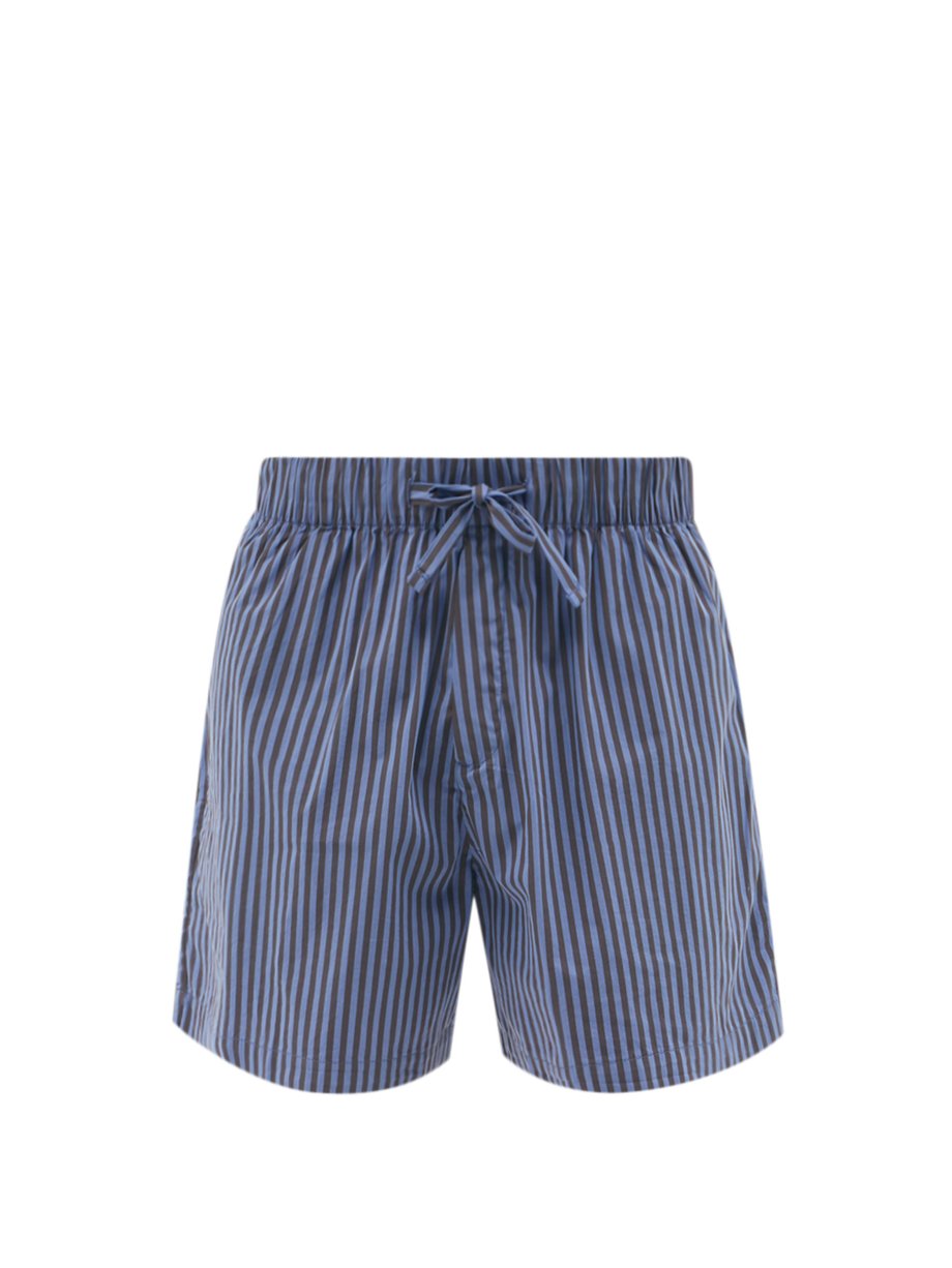 Blue Striped organic-cotton pyjama shorts | Tekla | MATCHESFASHION UK