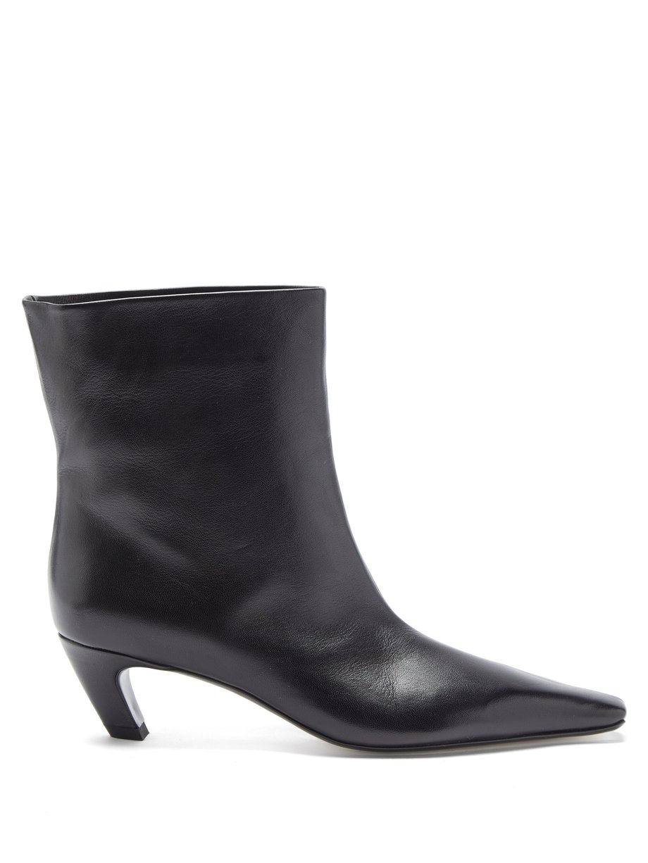 Black Arizona square-toe leather ankle boots | Khaite | MATCHESFASHION AU