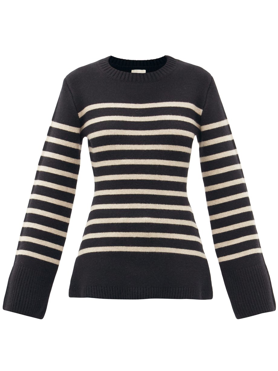 Black Lou striped cashmere sweater | Khaite | MATCHESFASHION US