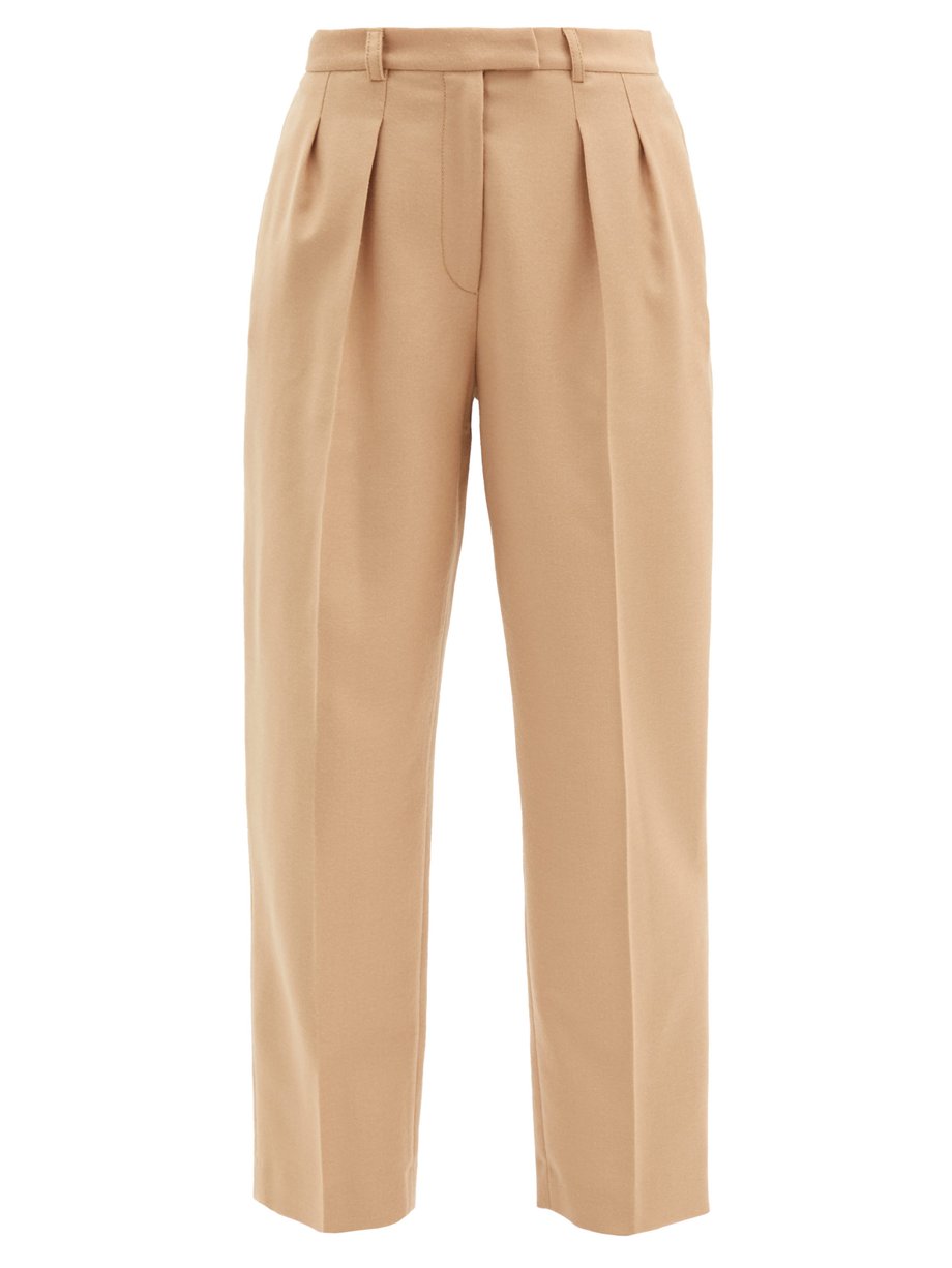 Neutral Cheryl high-rise wool-flannel trousers | A.P.C. | MATCHESFASHION US
