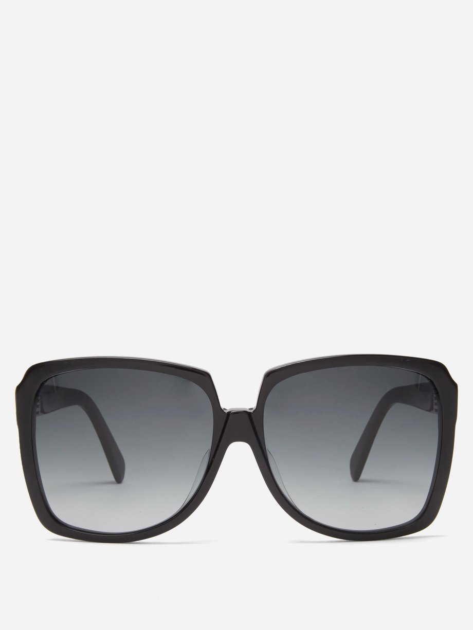Black Oversized Square Acetate Sunglasses Celine Eyewear 