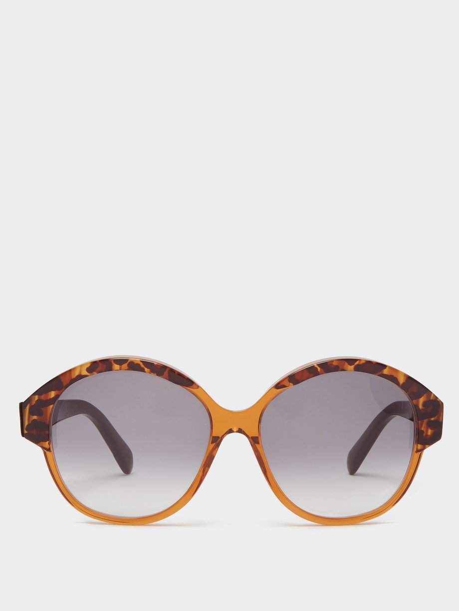 Celine Eyewear Celine Eyewear Round tortoiseshell-acetate sunglasses ...