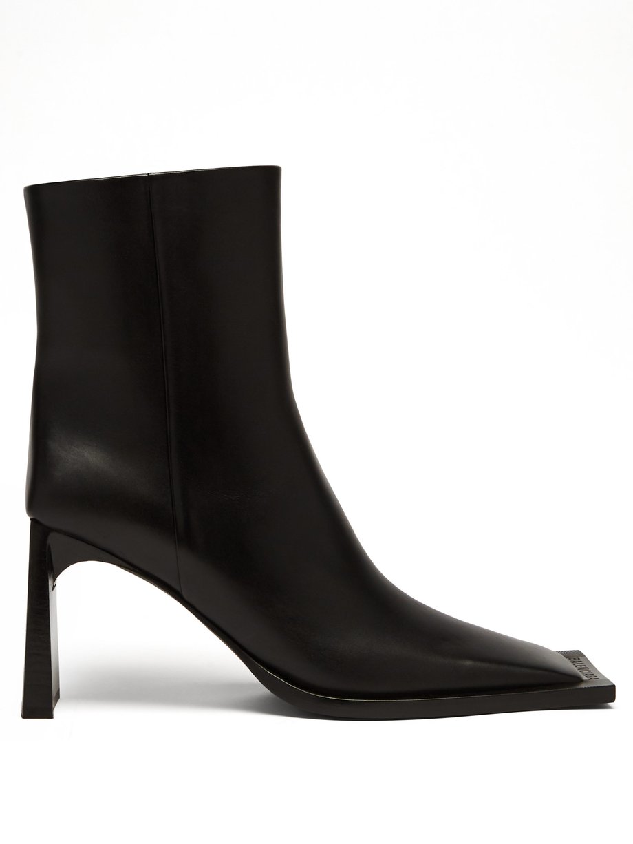 Black Moon square-toe leather ankle boots | Balenciaga | MATCHESFASHION UK