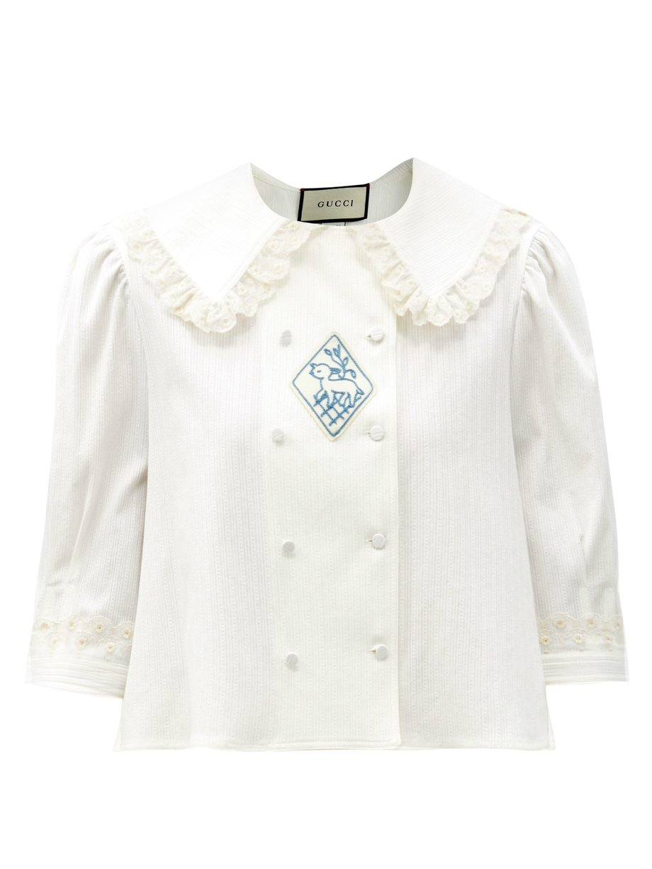 white gucci blouse