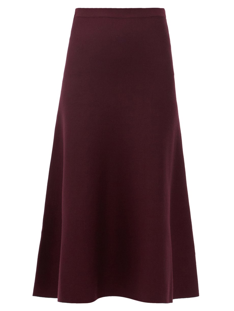 Burgundy Freddie wool-blend skirt | Gabriela Hearst | MATCHESFASHION UK