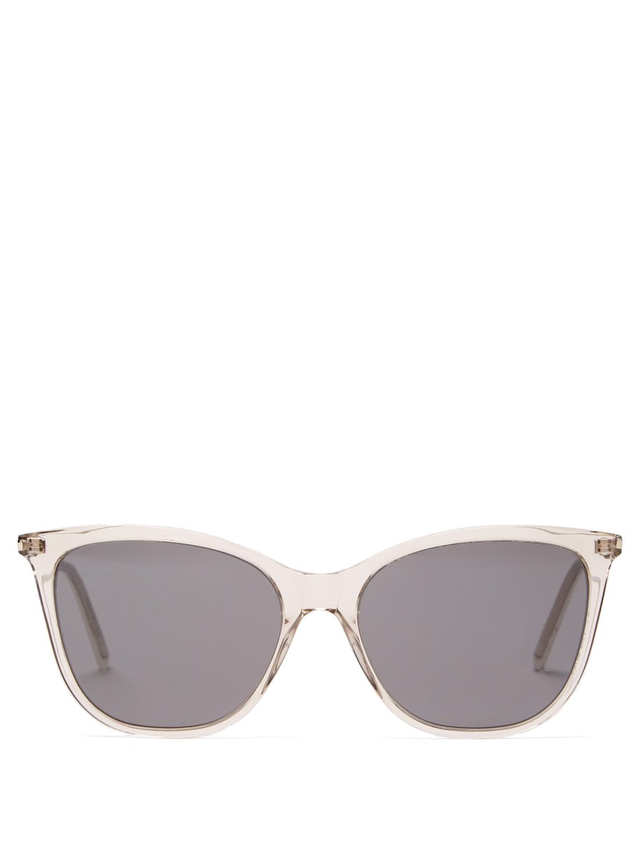 Grey Cat-eye clear-acetate sunglasses | Saint Laurent | MATCHESFASHION UK