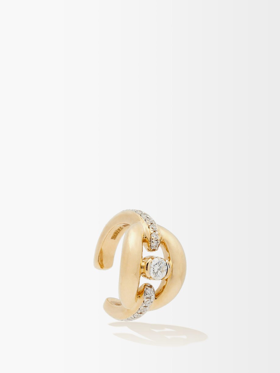 Catena diamond & 18kt gold ear cuff Gold Nadine Aysoy | MATCHESFASHION FR