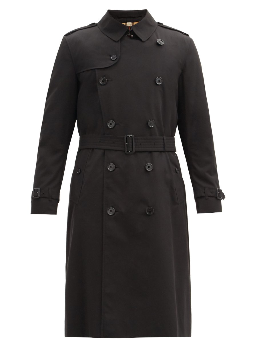 Black Kensington cotton-gabardine trench coat | Burberry ...