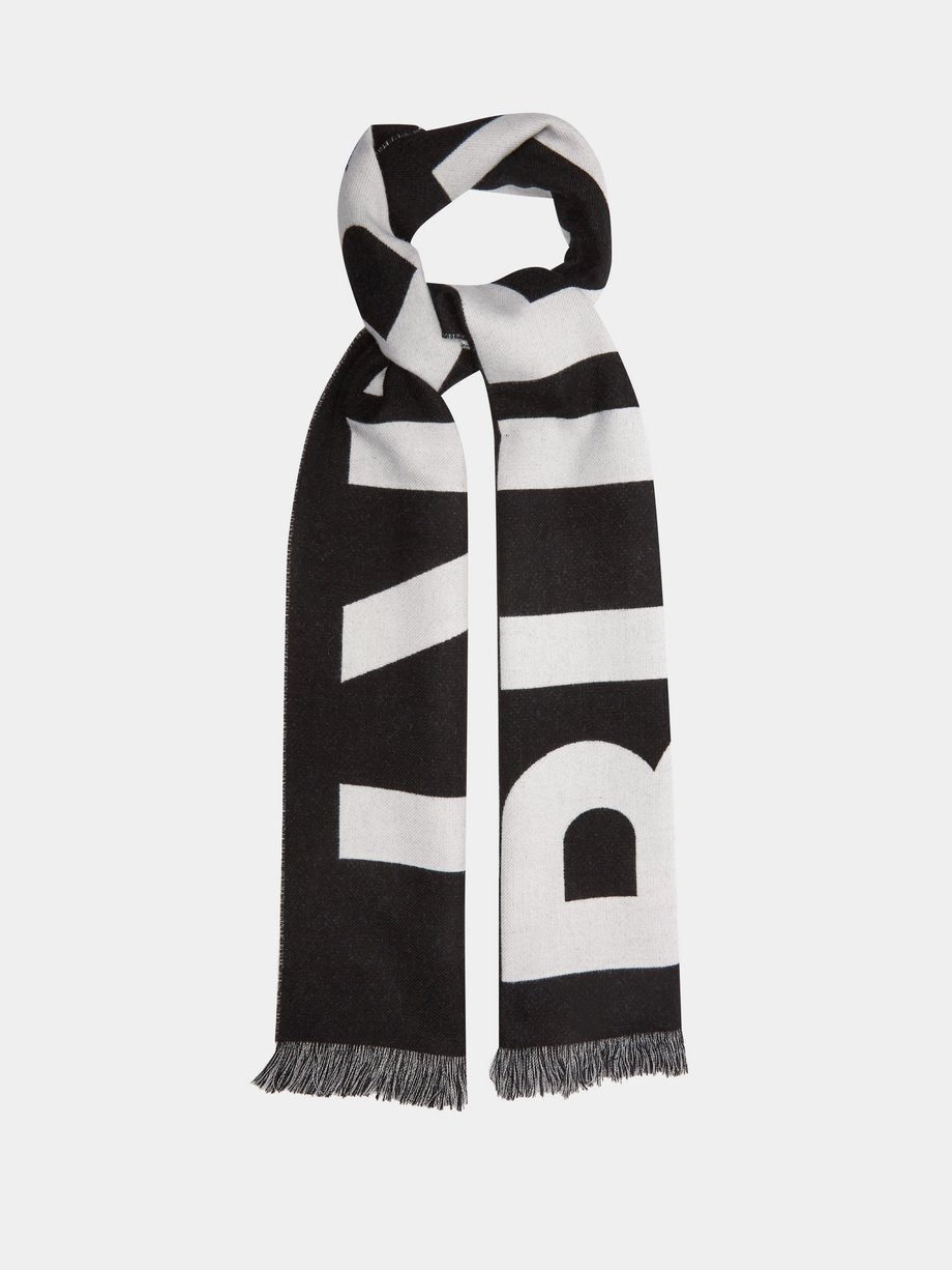 Black Logo-jacquard wool scarf | Burberry | MATCHESFASHION UK