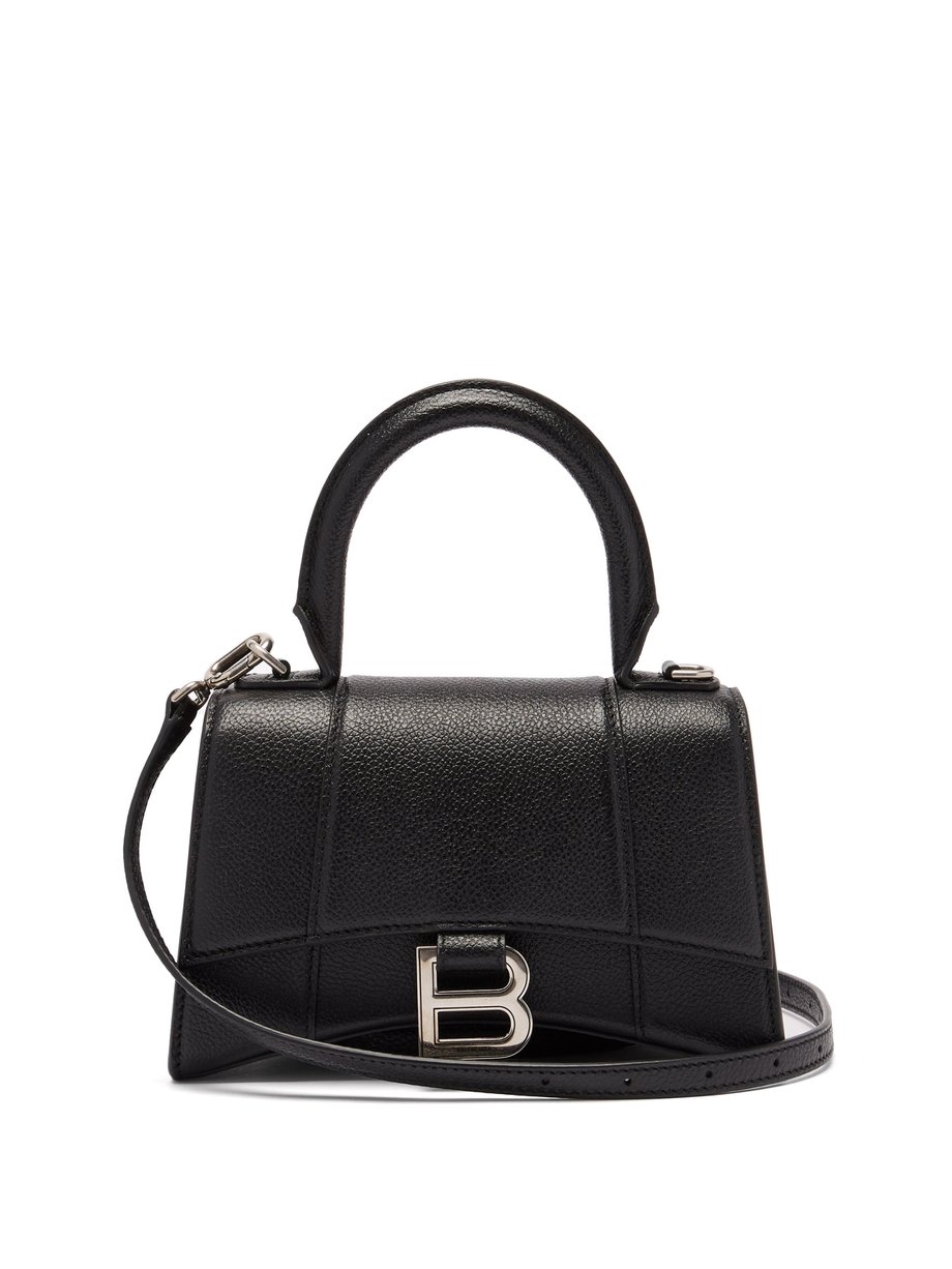 Balenciaga Black Hourglass small grained-leather bag | 매치스패션, 모던 럭셔리 온라인 쇼핑