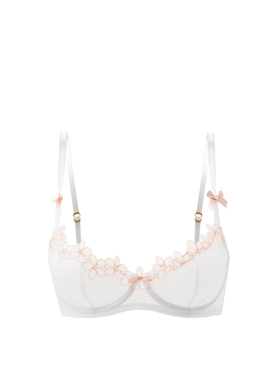 White Maybelle floral-embroidered mesh | Provocateur MATCHESFASHION US