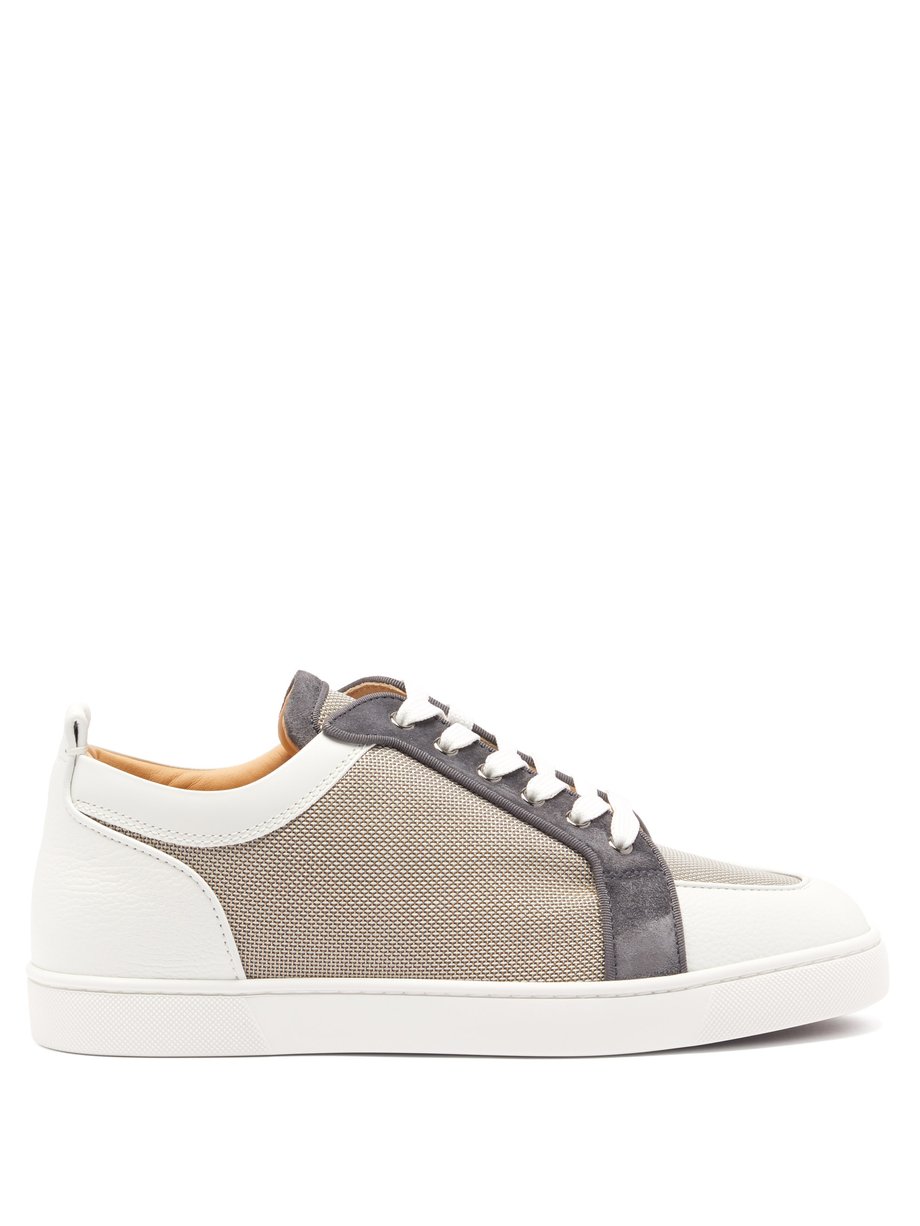 Christian Louboutin White Rantulow Orlato canvas and leather trainers ...