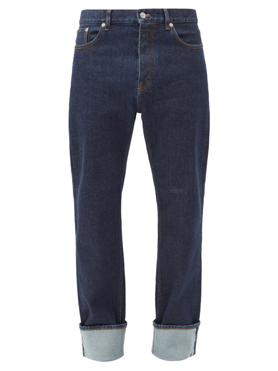 Blue Turn-up cuff cotton-blend jeans | Berluti | MATCHESFASHION UK