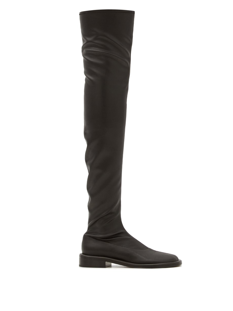 Black Pipe faux-leather over-the-knee boots | Proenza Schouler ...