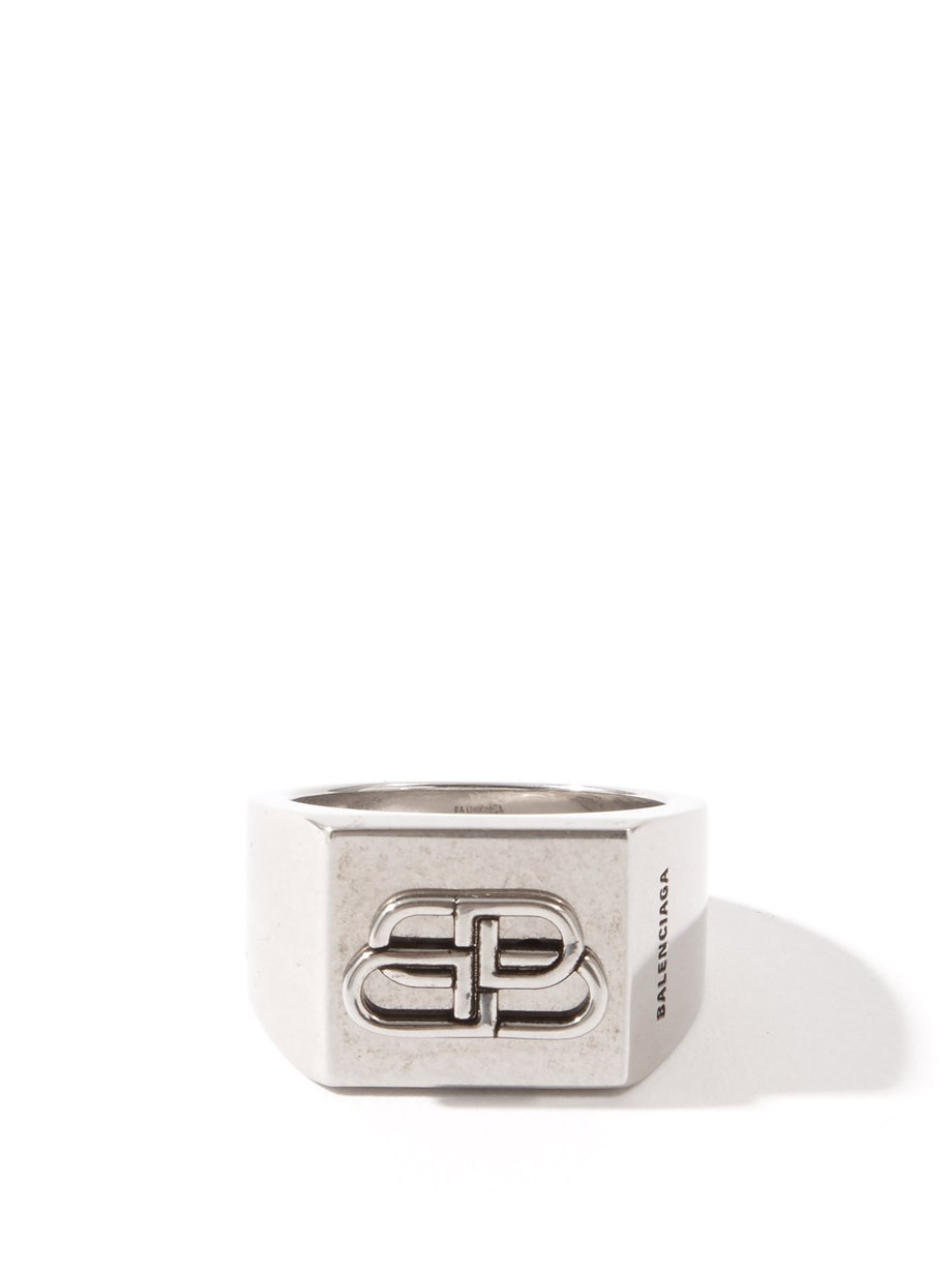 Metallic BB-logo ring | Balenciaga | MATCHESFASHION US