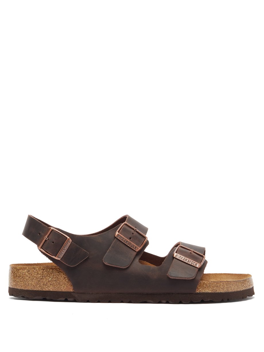 Brown Milano ankle-strap leather sandals | Birkenstock | MATCHESFASHION US
