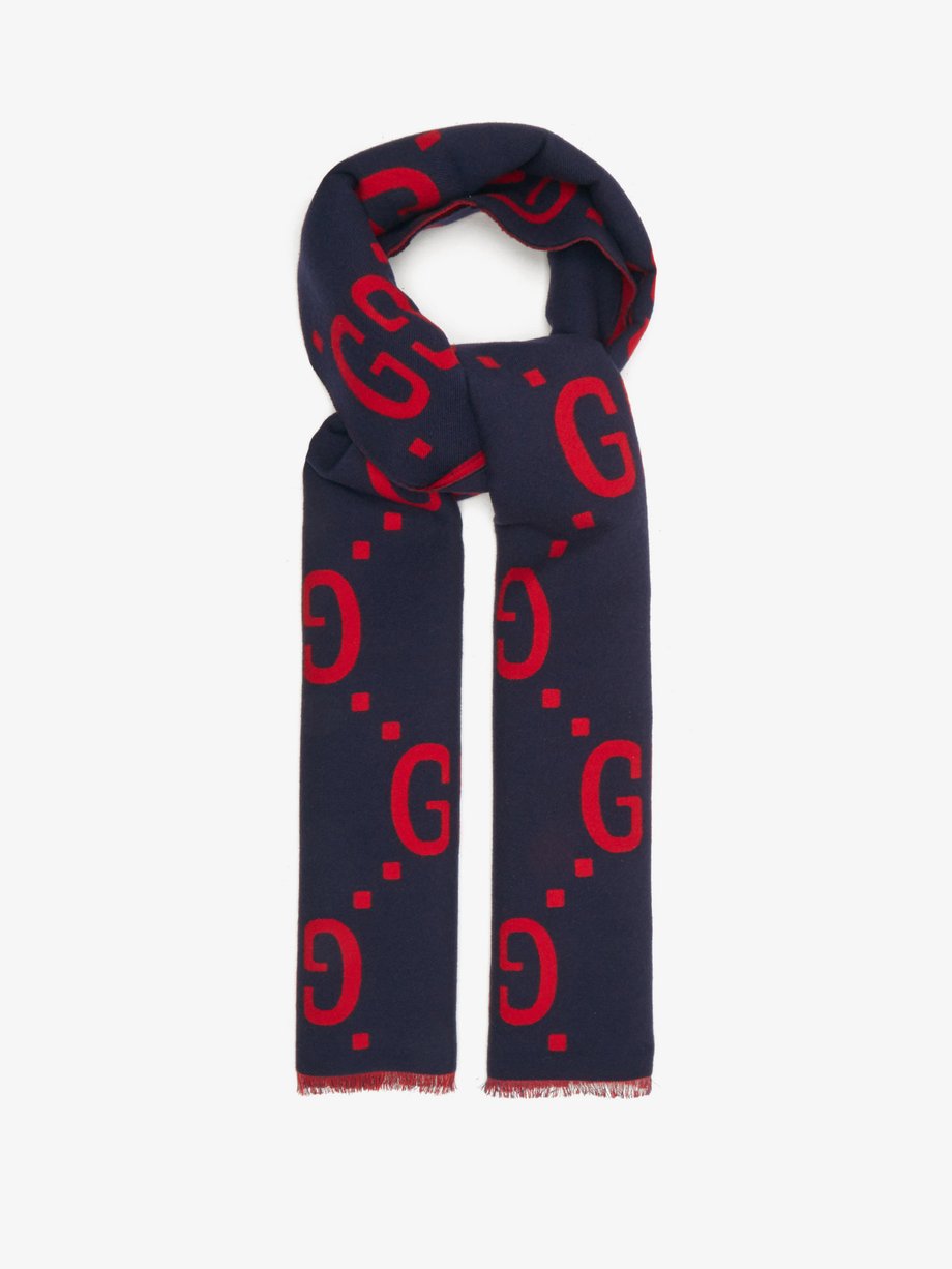 Print GG-jacquard wool-blend scarf | MATCHESFASHION US