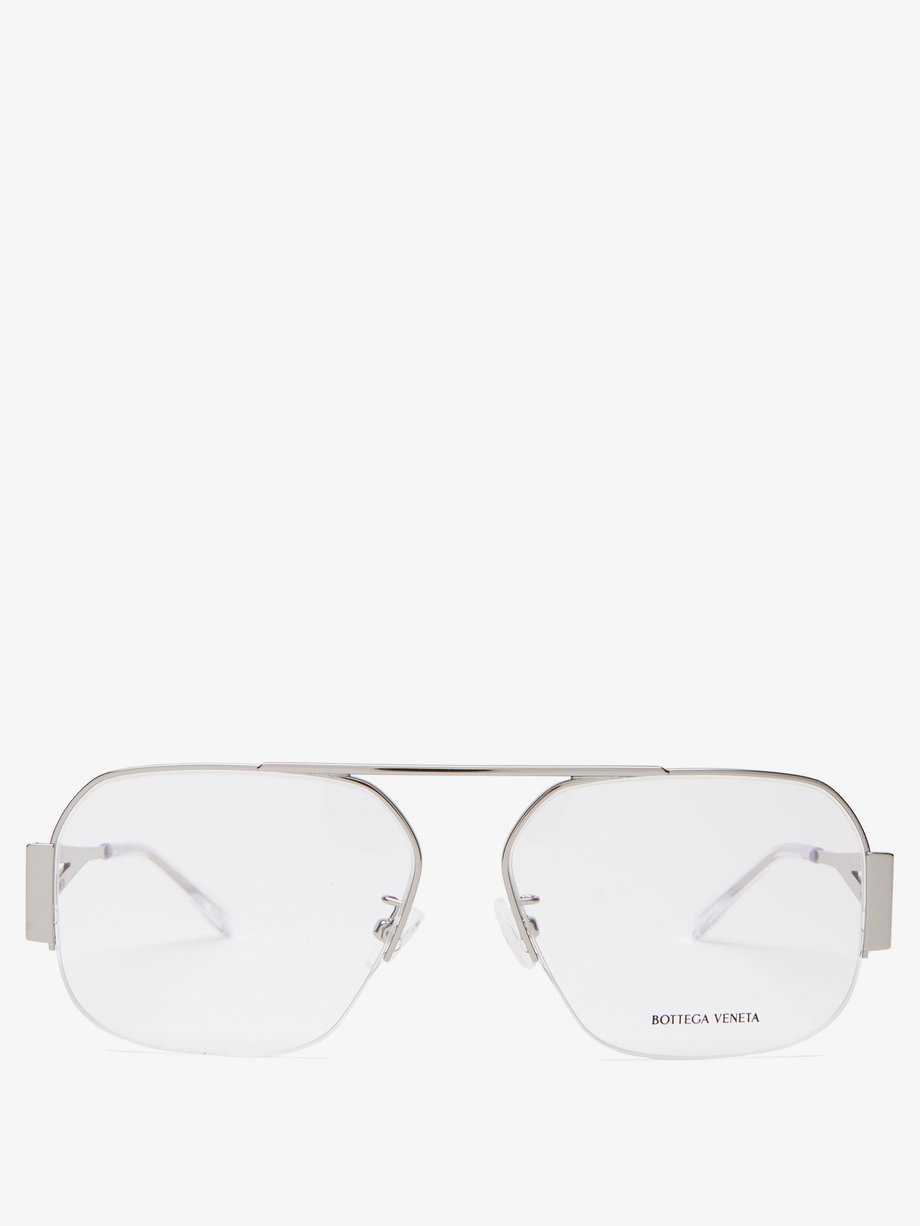 Metal Aviator Glasses Womens Silver MATCHESFASHION Women Accessories Sunglasses Aviator Sunglasses 