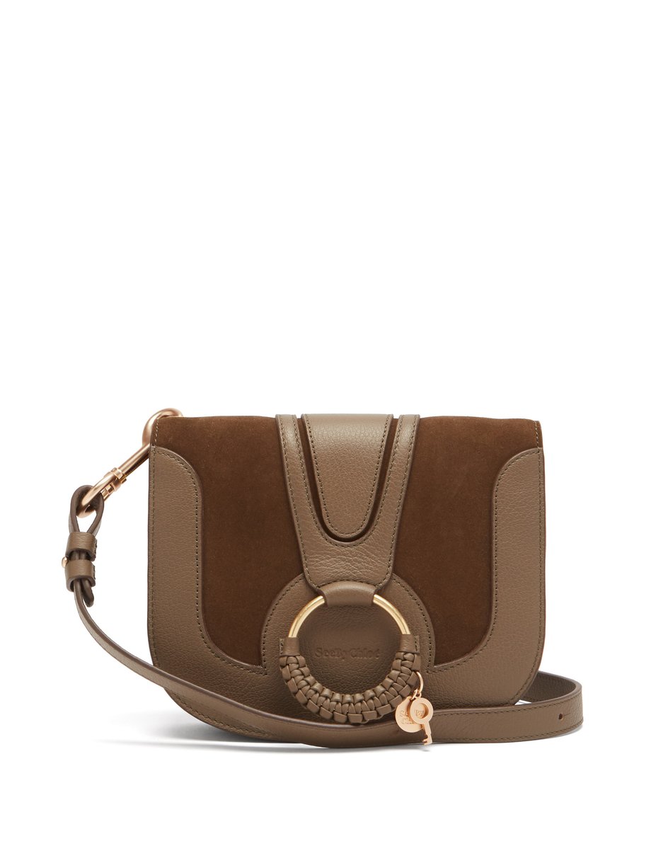 Brown Hana small leather and suede cross-body bag | See By Chloé ...