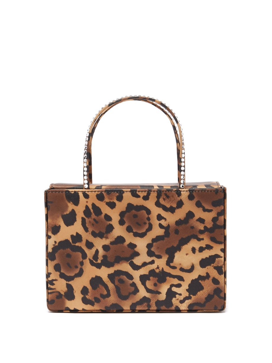 Brown Amini Gilda leopard-print satin box bag | Amina Muaddi ...