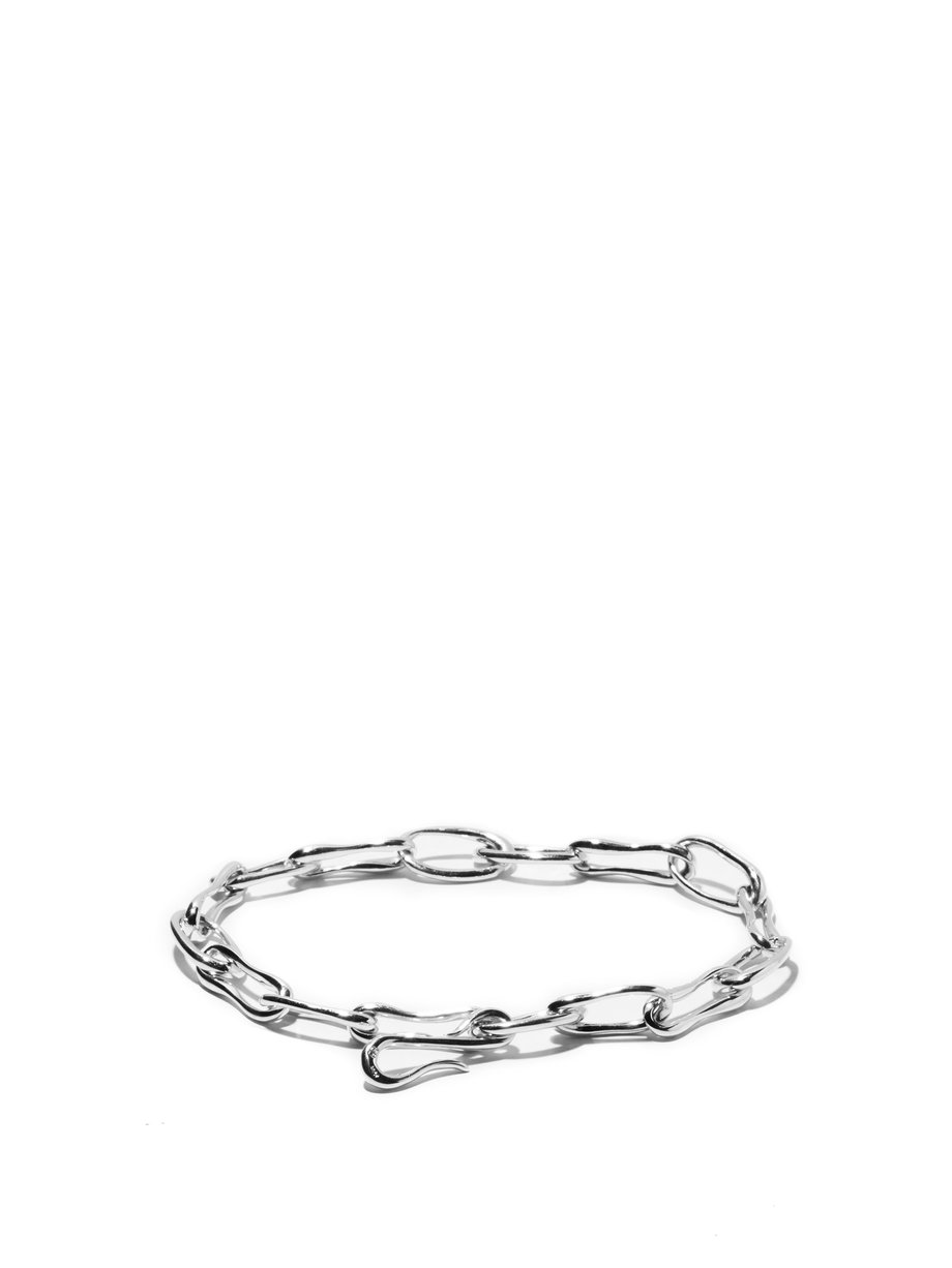 Metallic Roman double chain-link sterling-silver bracelet | Sophie