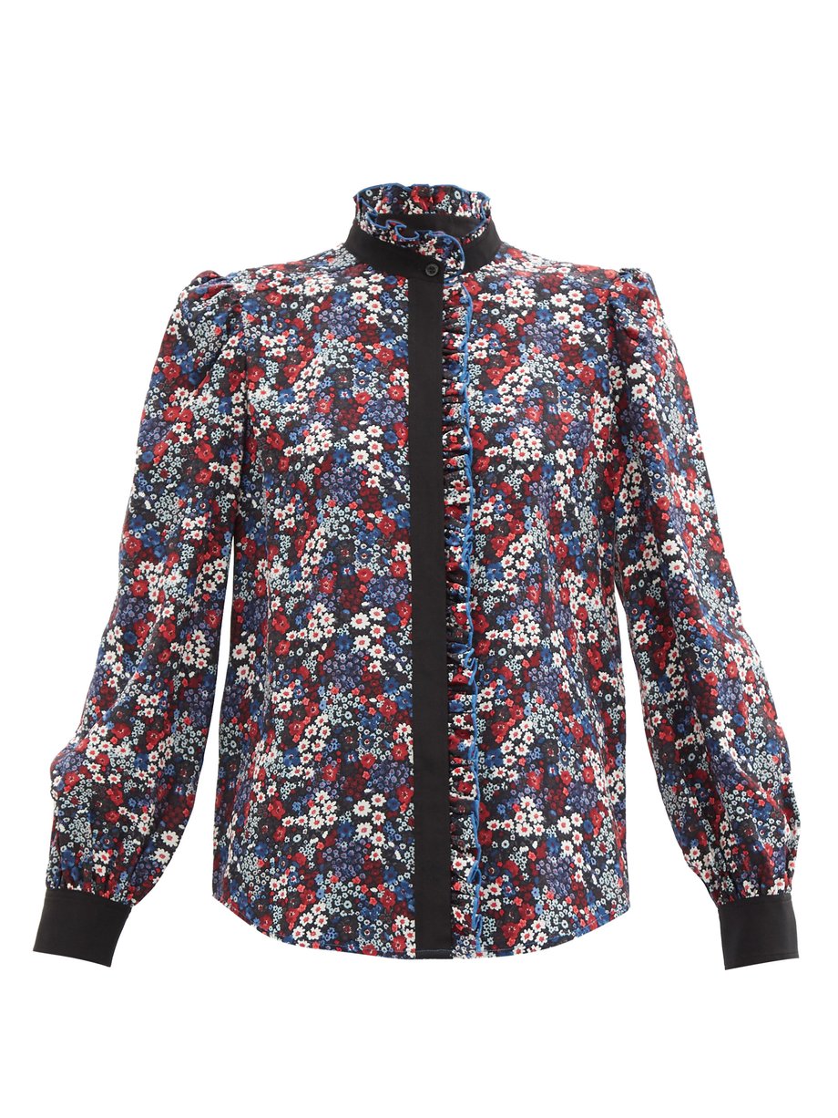 See By Chloé Print Floral Meadow-print silk crepe-de-Chine blouse | 매치스 ...