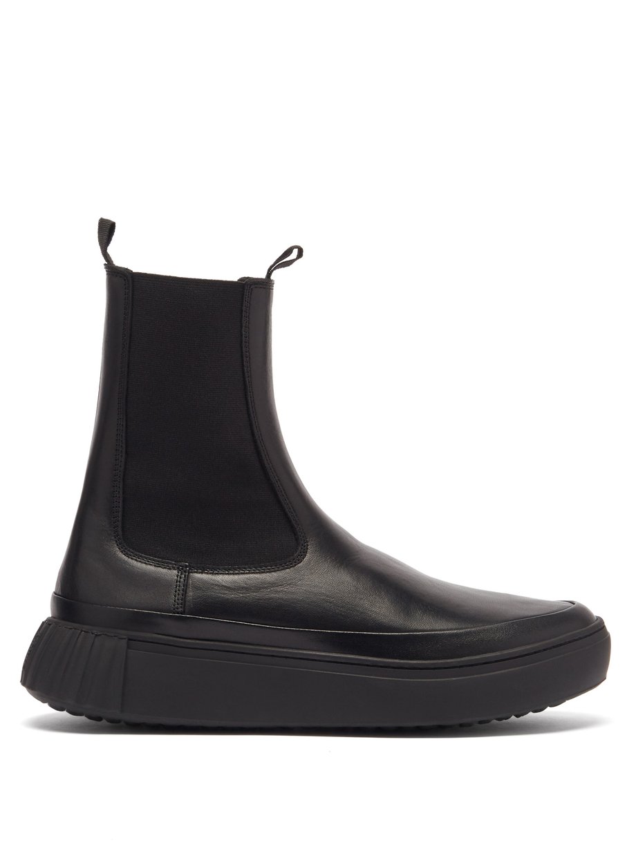 Primury Black Waffle chunky-sole leather Chelsea boots | 매치스패션, 모던 럭셔리 ...