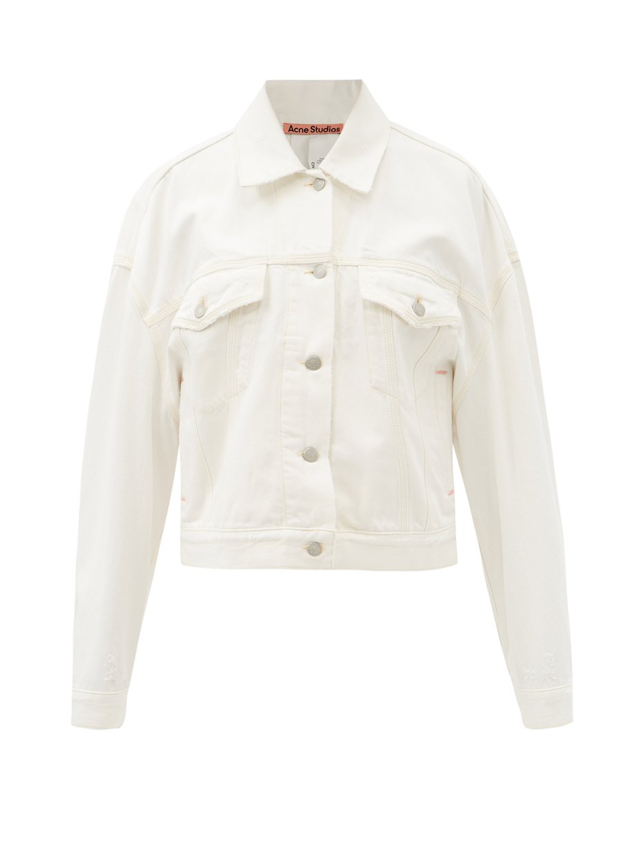 White Cropped denim jacket | Acne Studios | MATCHESFASHION UK