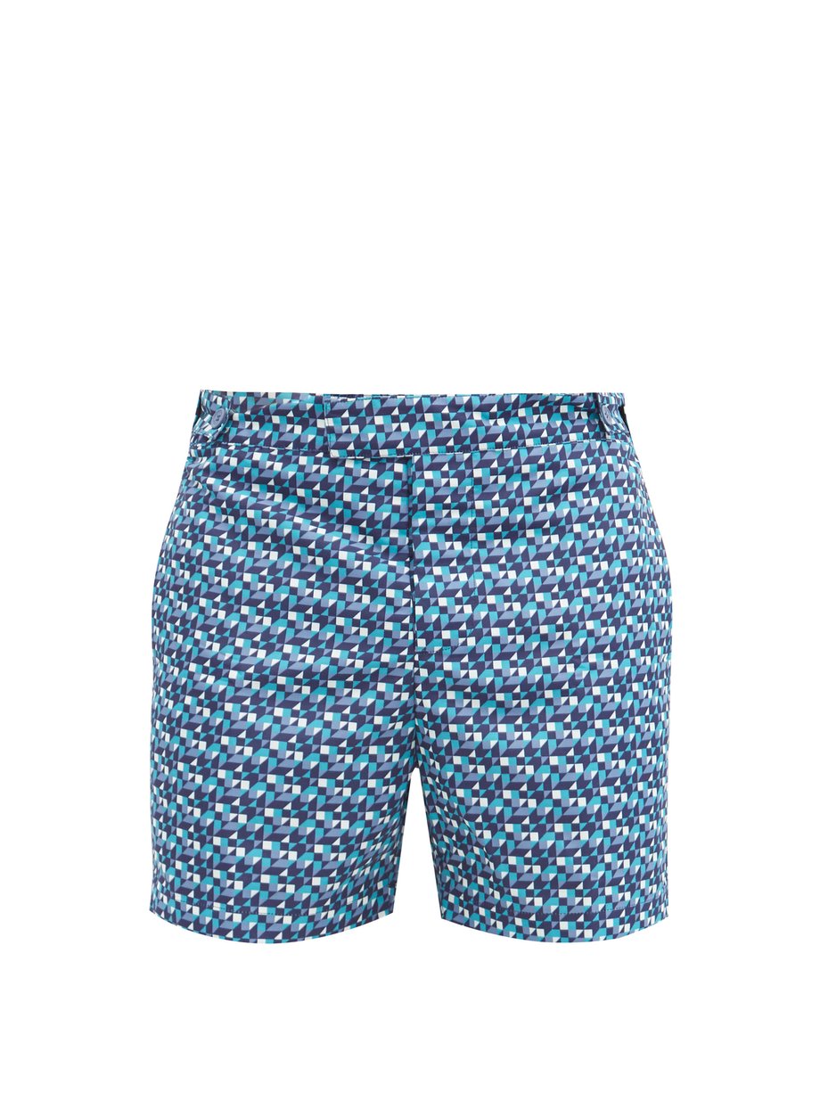 Tile-print tailored swim shorts Blue Frescobol Carioca | MATCHESFASHION FR