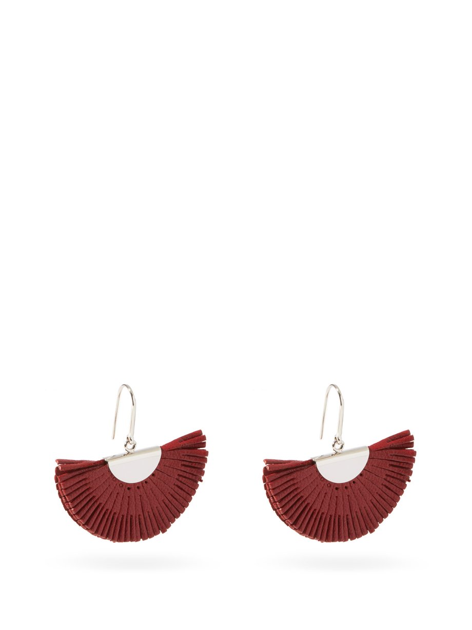 Uforglemmelig Omhyggelig læsning kost Fan leather earrings Red Isabel Marant | MATCHESFASHION FR