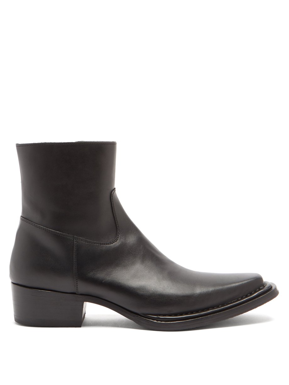 Black leather ankle boots Acne Studios | MATCHESFASHION US