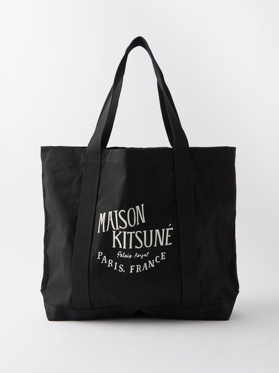 Maison Kitsuné メゾンキツネ パレロワイヤル キャンバストートバッグ ブラック｜MATCHESFASHION（マッチズファッション)