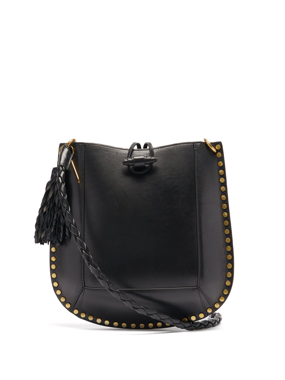 Isabel Marant Black Oskan studded leather shoulder bag | 매치스패션, 모던 럭셔리 ...