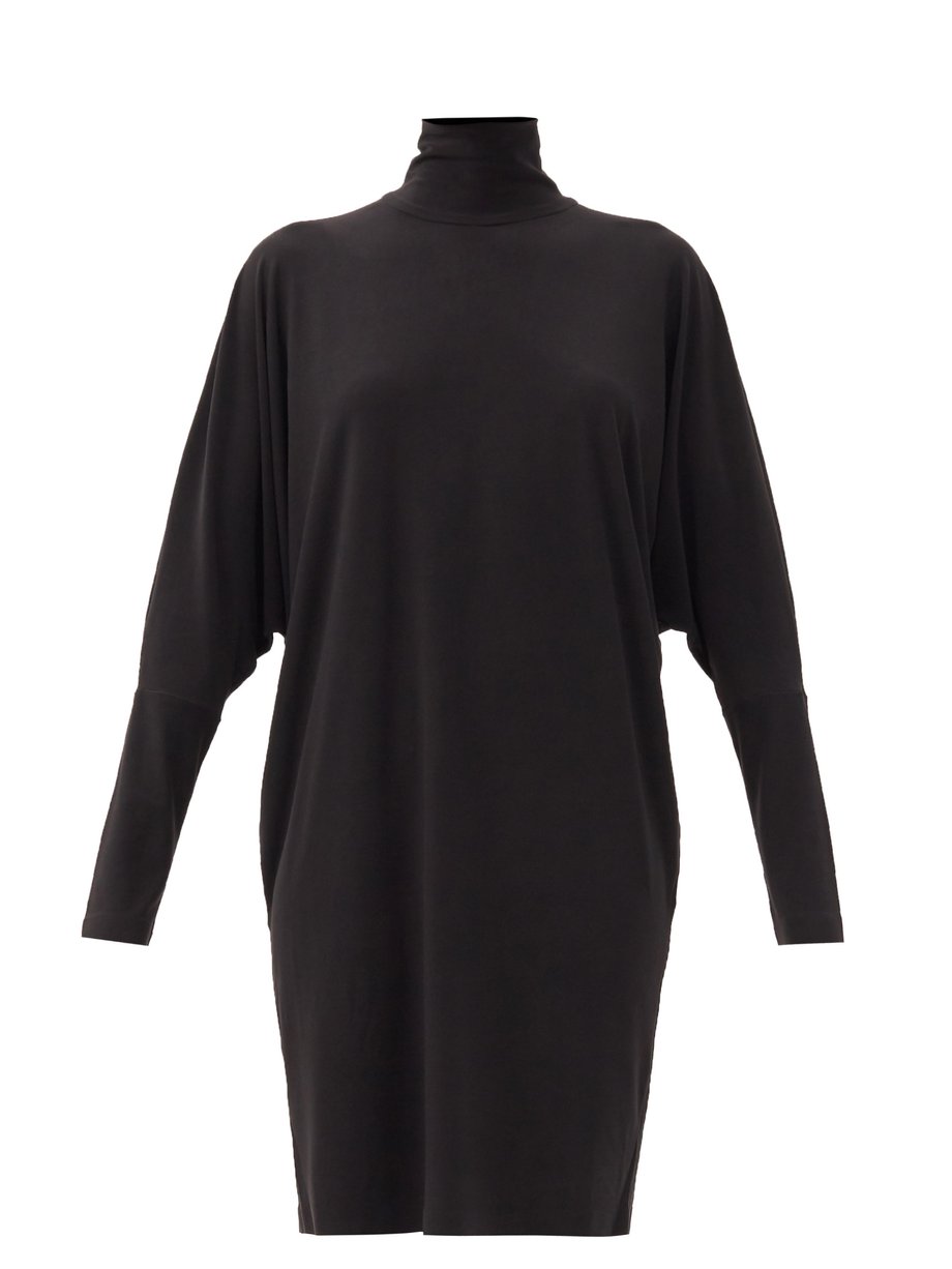 Black Roll-neck stretch-jersey dress | Norma Kamali | MATCHESFASHION US