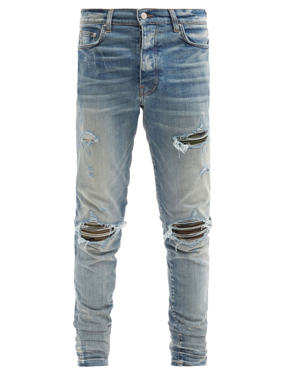 Blue MX1 camouflage-patch slim-leg jeans | Amiri | MATCHESFASHION US