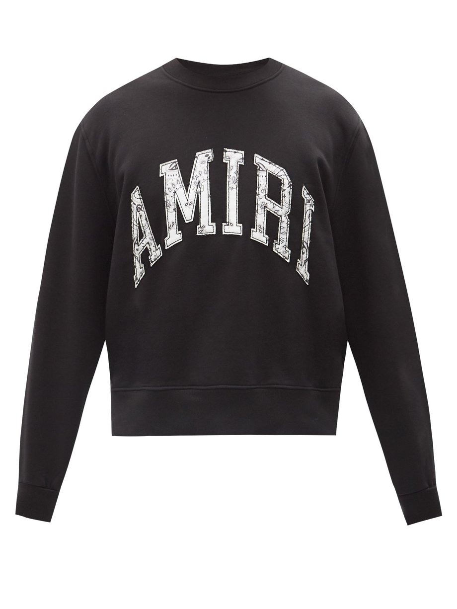 Amiri アミリ コットンスウェットシャツ ブラック｜MATCHESFASHION（マッチズファッション)