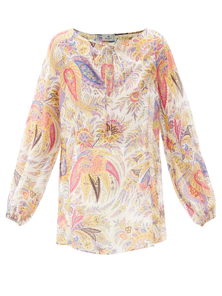 Purple Mykonos paisley-print cotton-blend blouse | Etro | MATCHESFASHION US