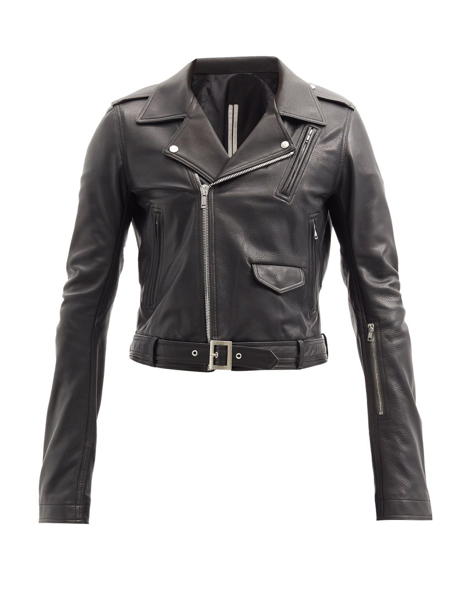 Black Lukes Stooges asymmetric leather biker jacket | Rick Owens ...
