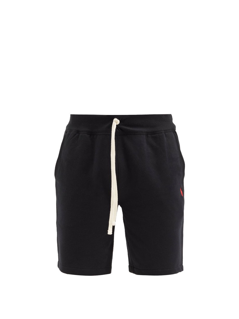 폴로 랄프로렌 반바지 Polo Ralph Lauren Black Drawstring cotton-blend jersey shorts