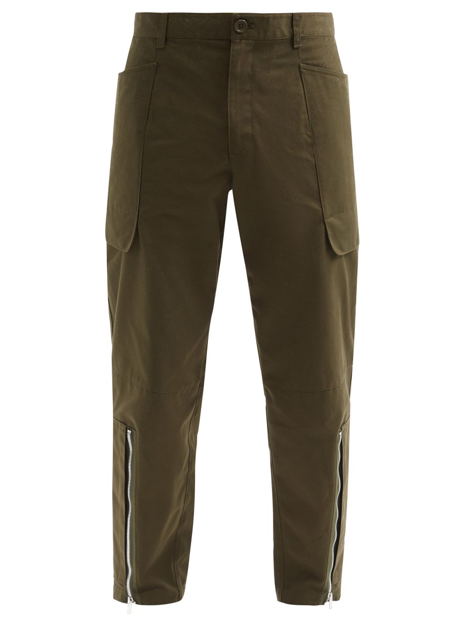 Green Zip-cuff cargo trousers | Helmut Lang | MATCHESFASHION US