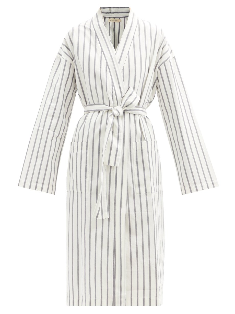 Print Everyone striped organic-cotton robe | General Sleep ...