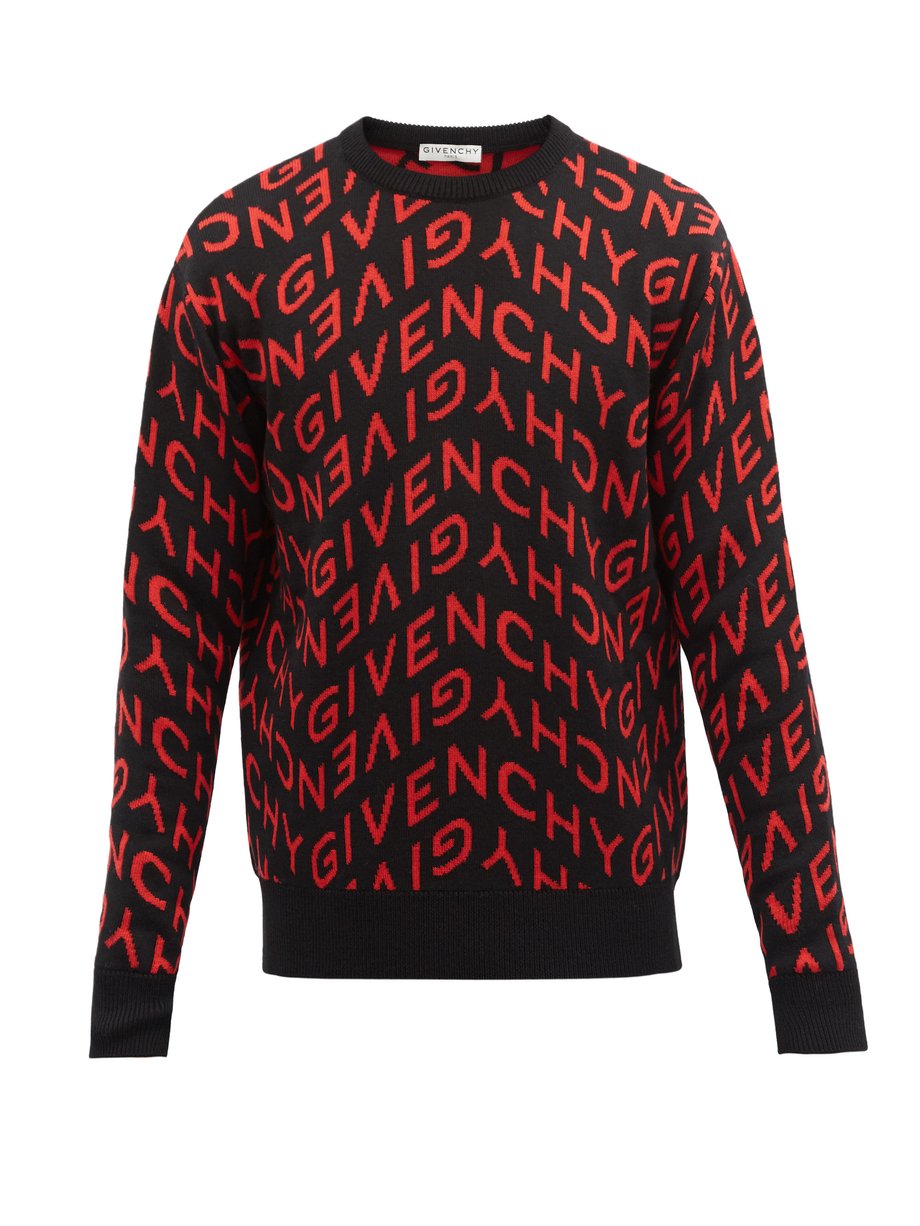 Black Refracted logo-jacquard wool sweater | Givenchy | MATCHESFASHION UK
