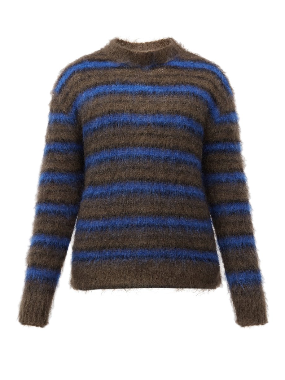 Marni Marni Striped mohair-blend sweater Brown｜MATCHESFASHION（マッチズファッション)