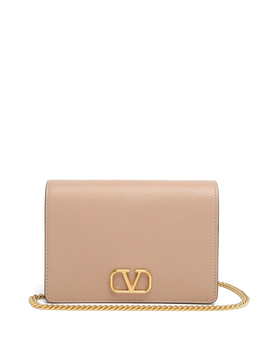 Neutral V-logo grained-leather shoulder bag | Valentino | MATCHESFASHION US