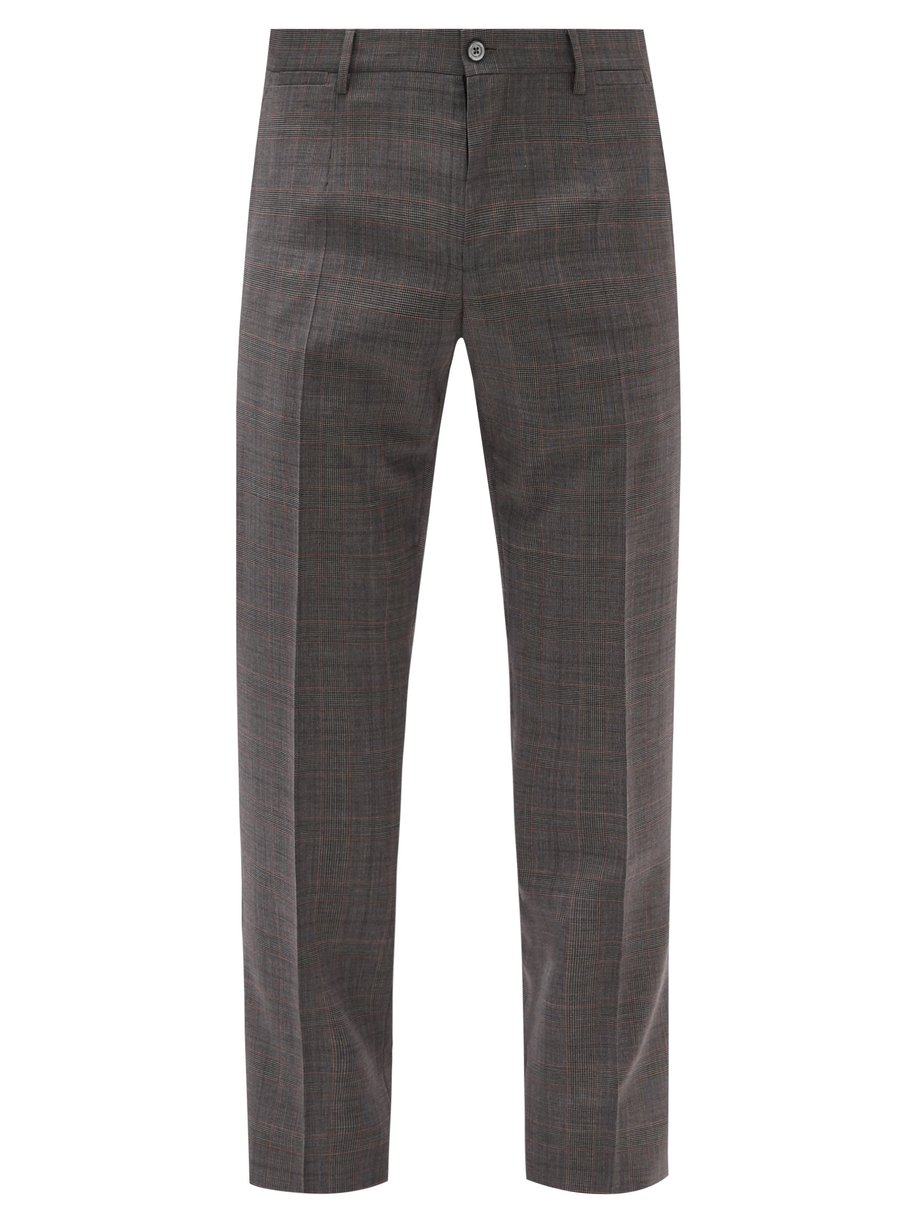 Grey Prince of Wales-check wool trousers | Dolce & Gabbana ...