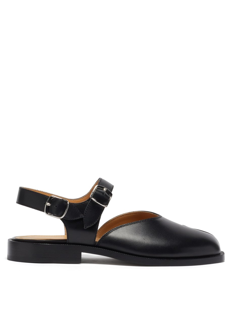 Black Tabi leather Mary Jane sandals | Maison Margiela | MATCHESFASHION US