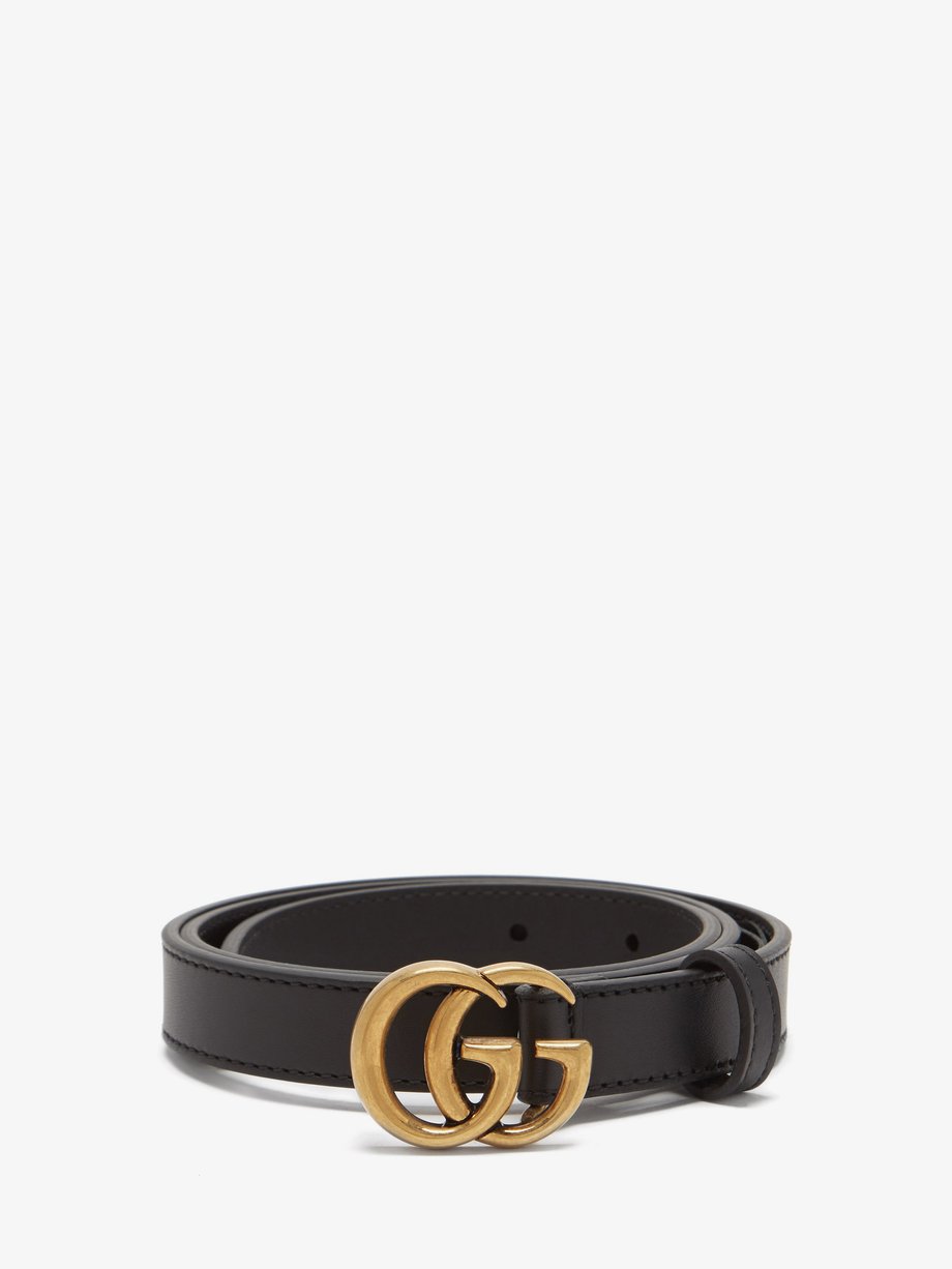 Black GG-logo leather belt | Gucci | MATCHESFASHION AU