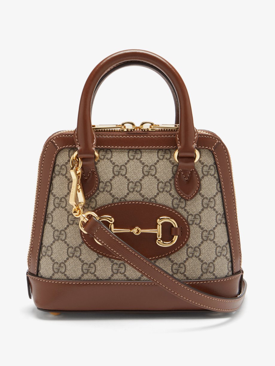 Modtagelig for Dripping Pest Gucci Gucci 1955 Horsebit GG Supreme mini leather bag  Brown｜MATCHESFASHION（マッチズファッション)