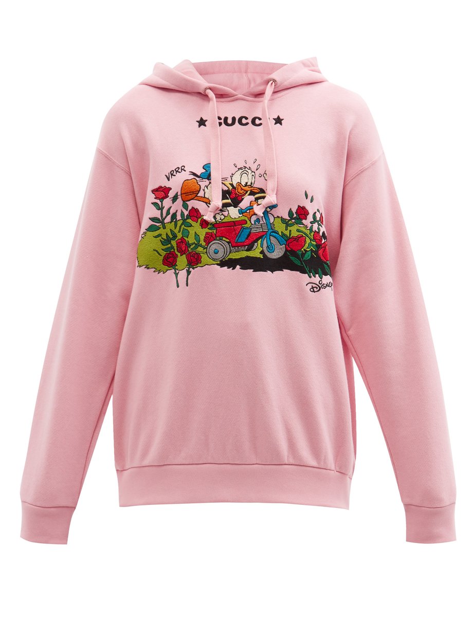 Gucci グッチ X Disney ドナルドダック コットンスウェットパーカー ピンク Matchesfashion マッチズファッション